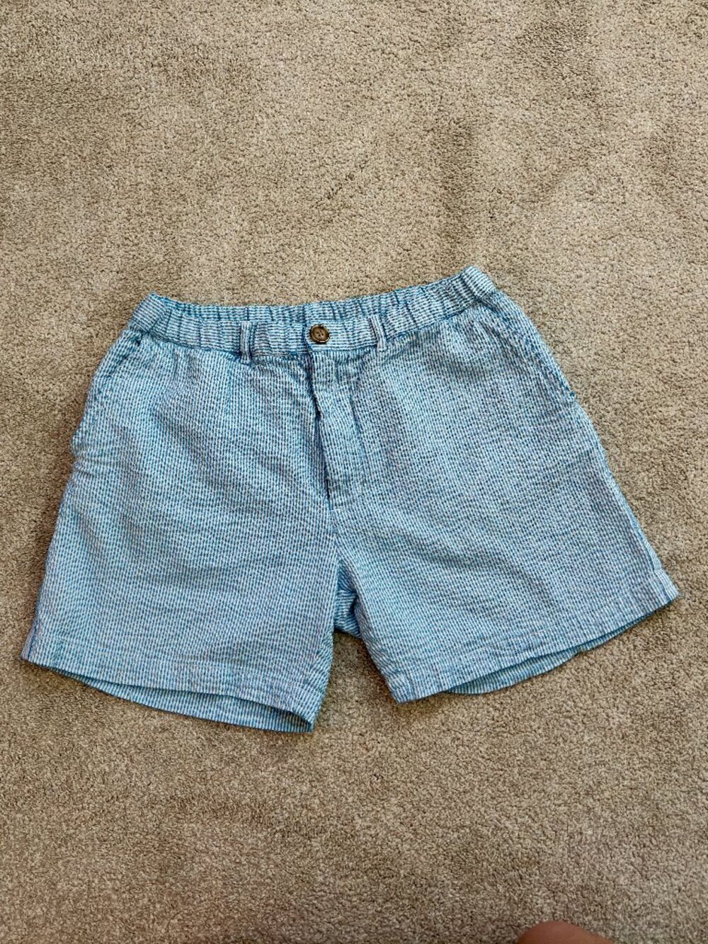 Men's Blue Chubbies Seersucker Shorts Sized Medium 5" Inseam